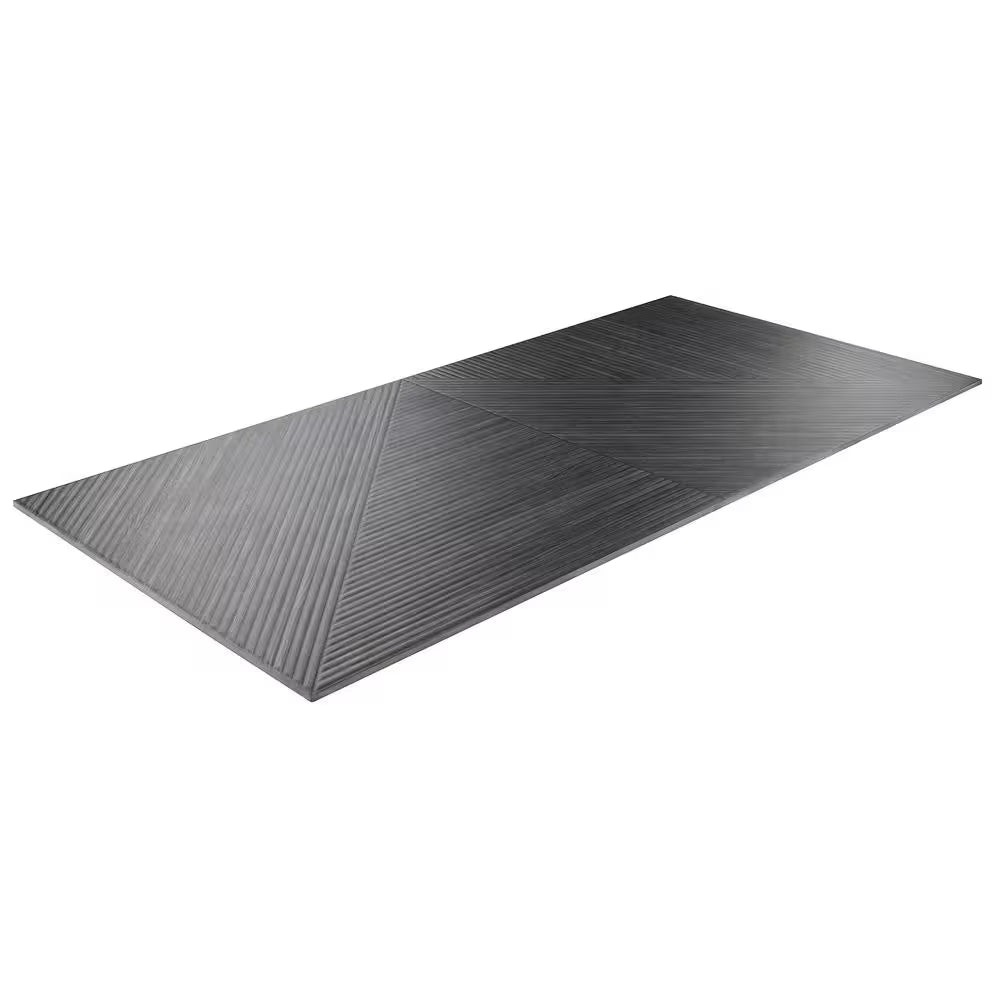 Luxury Ribbed Charcoal 23.62 In. X 47.24 In. Matte Porcelain Wall (15.49 Sq. Ft./Case)
