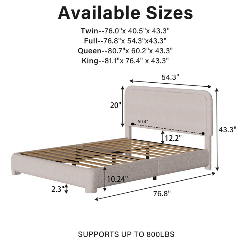 Transform your bedroom with the stylish Bensu Boucle Upholstered Platform Bed! 🛏️✨ #HomeDecor #BedroomGoals