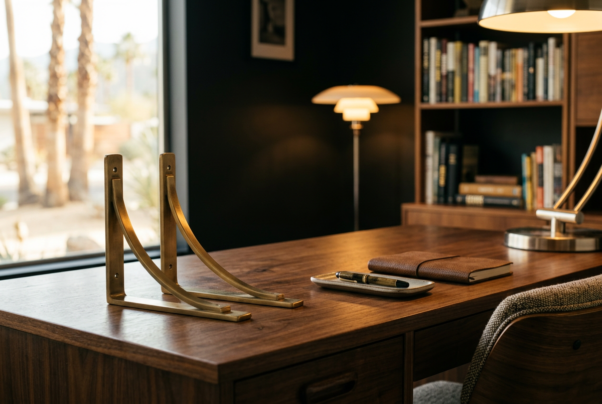 Brass Wall Shelf Bracket Set | Cantilever Display