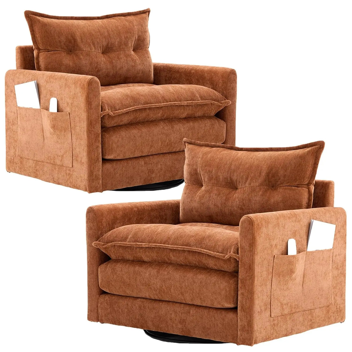 Astoria Collection | Sculptural Atomic-Era Swivel Accent Chairs - Set of Two - Curated Furniture for the Modern Living Collection | Woodies ON Woodlawn