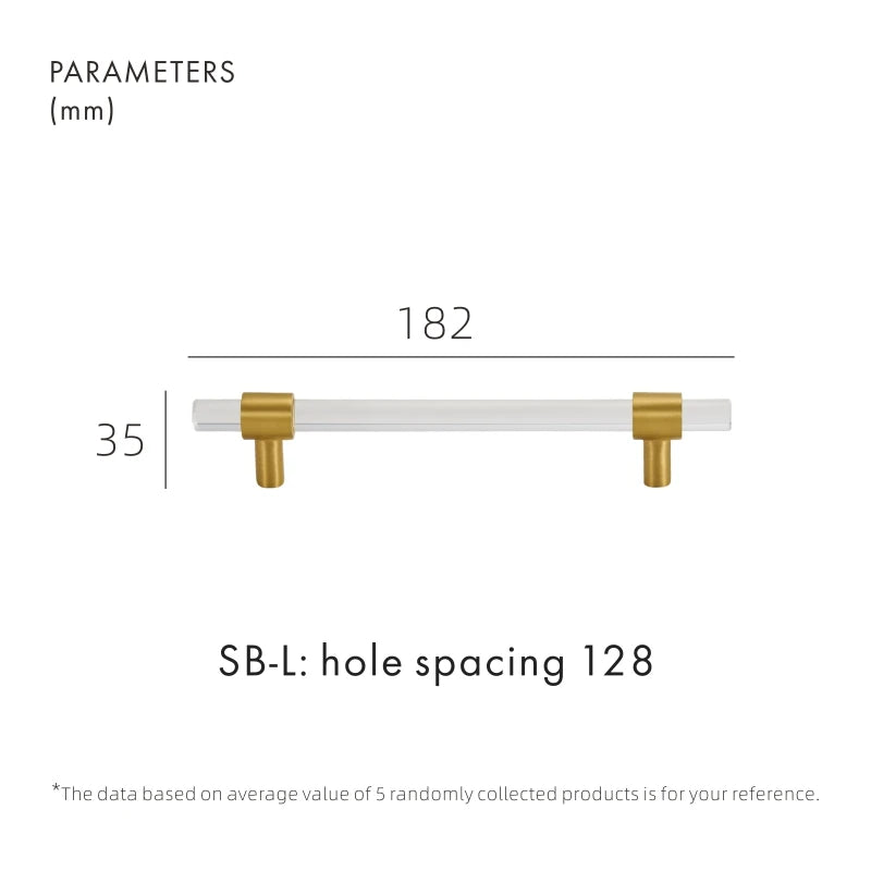 Brass Acrylic Furniture Handles Modern Fashionable Long Pulls Cupboard Wardrobe Dresser Shoe Box Drawer Cabinet Knobs