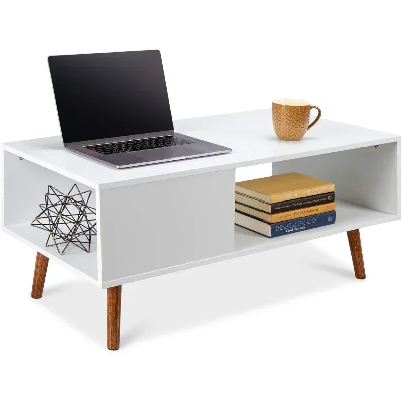 Dresden Collection | Hairpin-Legged Steel-Framed Walnut Coffee Table - revealing tonal warmth and surface patina under ambient light in a Mid-Century Modern living room setting.