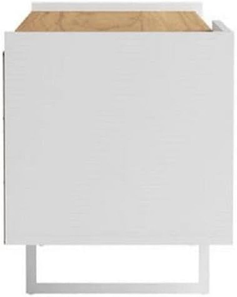 Winston 53.14" TV Stand with 4 Shelves, 53.14 Inches, White and Cinnamon