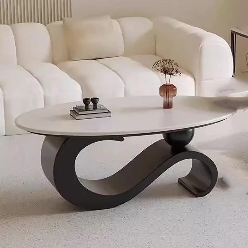 Fontaine Collection | Oval Danish-Inspired Walnut Oval - showcasing form and function in daily use context in a Mid-Century Modern living room setting.