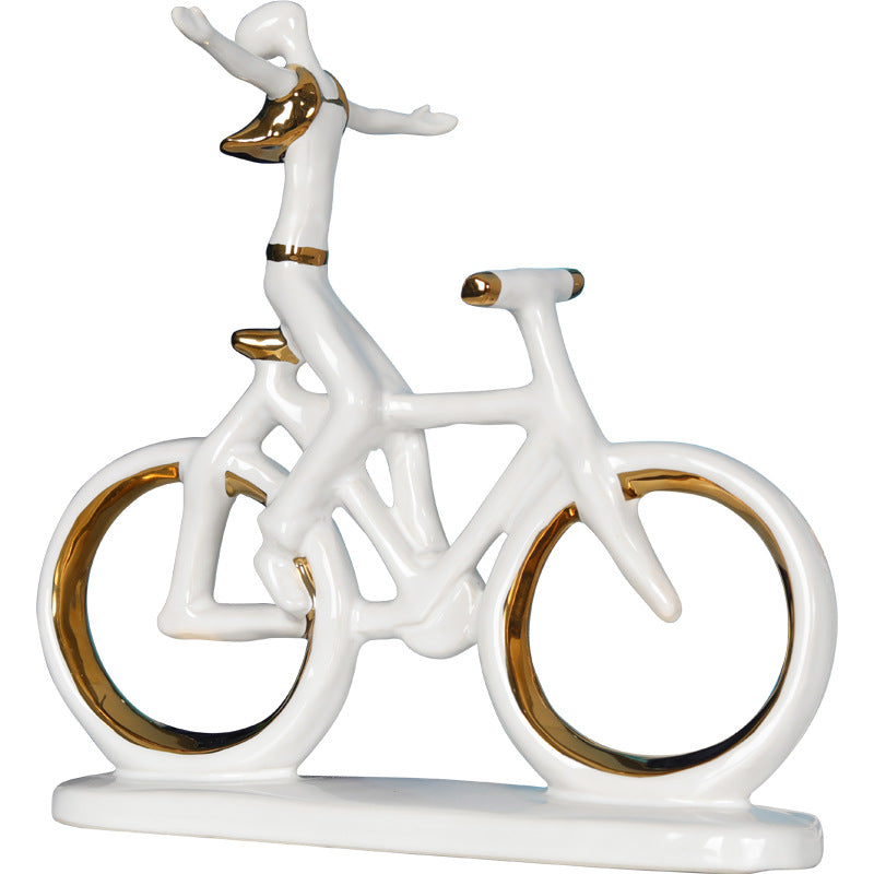 Elegant Ceramic Bicycle Ornament – Light Luxury Décor