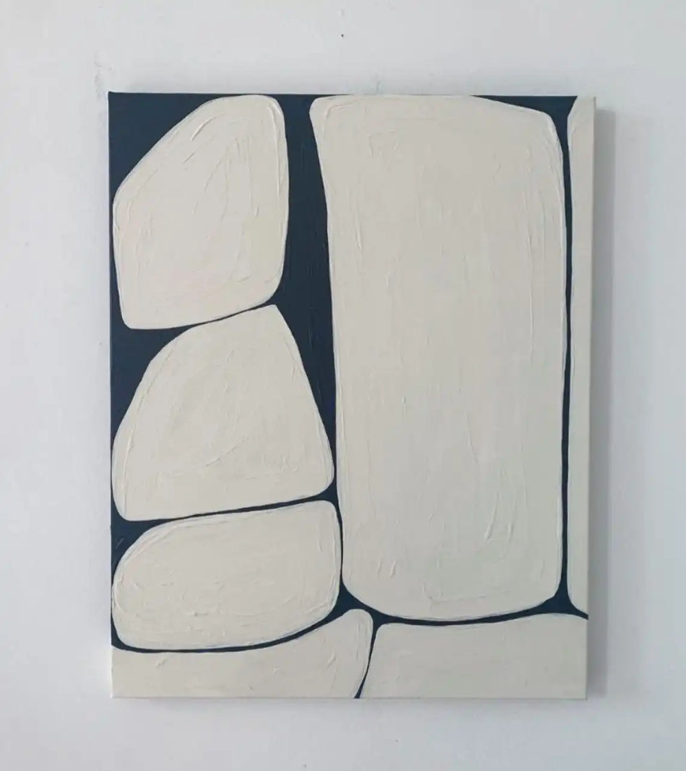 Mustard Yellow Textured Abstract Painting - Mid Century Modern Elegance