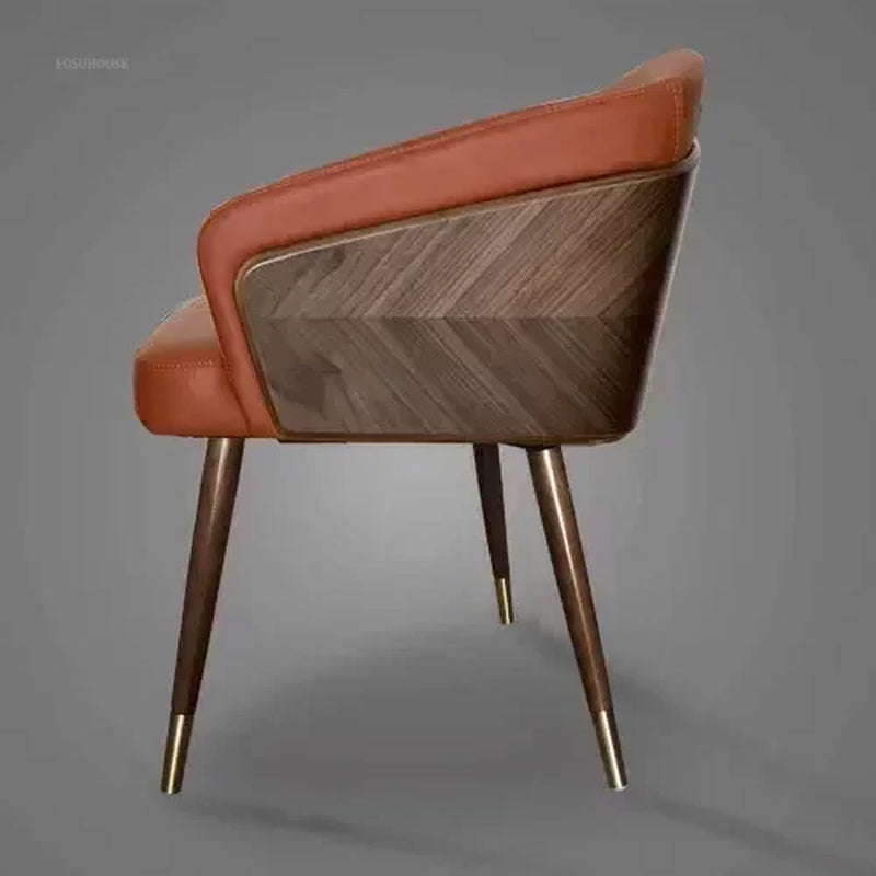 Luxury Modern Dining Chairs Wooden Backrest Armchair Minimalist Lounge Dining Chair Comfortable Dining Room Furniture