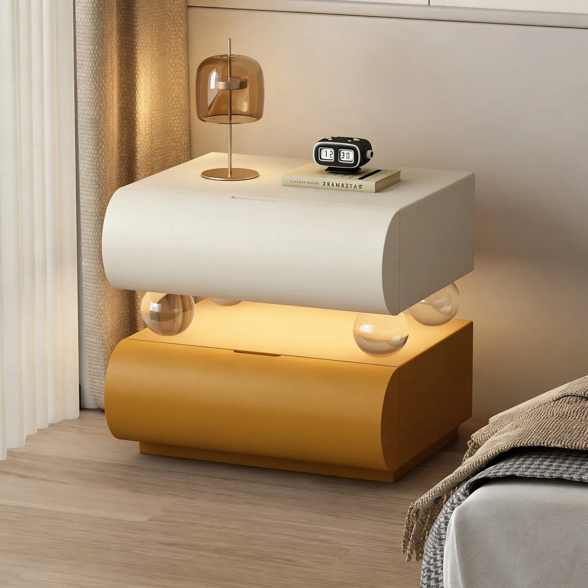 Belmont Collection | Tapered-Leg Nordic Nordic Bedside Table - Curated Bedroom for the Modern Living Collection | Woodies ON Woodlawn