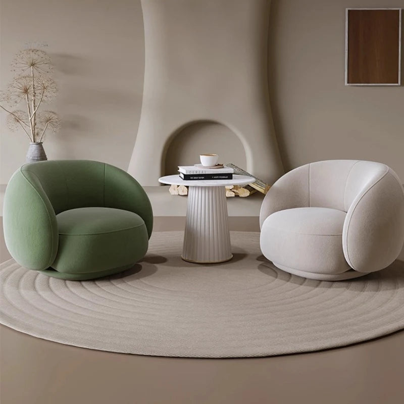 Ellington Collection | Tapered-Leg Nordic Walnut & Linen Lounge Chair - revealing tonal warmth and surface patina under ambient light in a Mid-Century Modern living room setting.