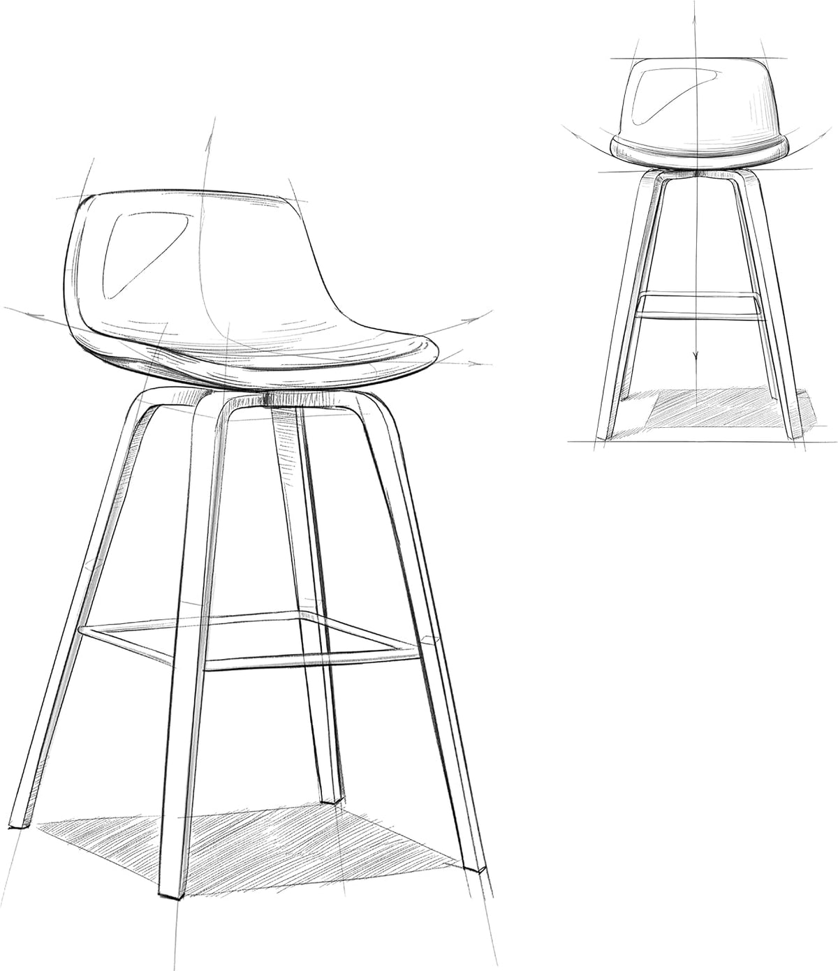 SIMPLIHOME Raya 24" Seat Height Vegan Leather Counter Stool (Set of 2) | Aqua Blue, Mid-Century Counter Stools with Curved Backrest and Footrest; Upholstered Kitchen or Bar Seating.