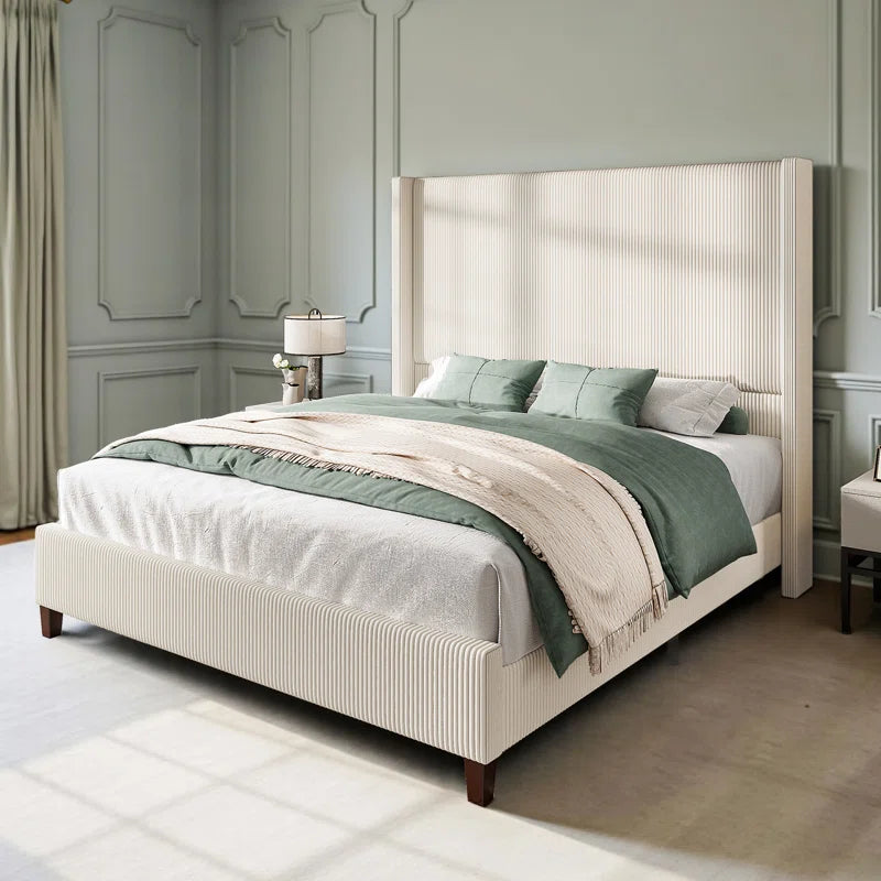 Crofford Upholstered Wingback Platform Bed