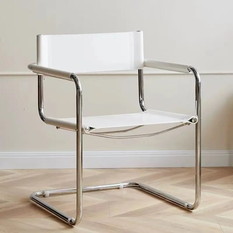Fontaine Collection | Geometric Chrome-Detailed Chrome & Leather Lounge Chair - Curated Furniture for the Modern Living Collection | Woodies ON Woodlawn