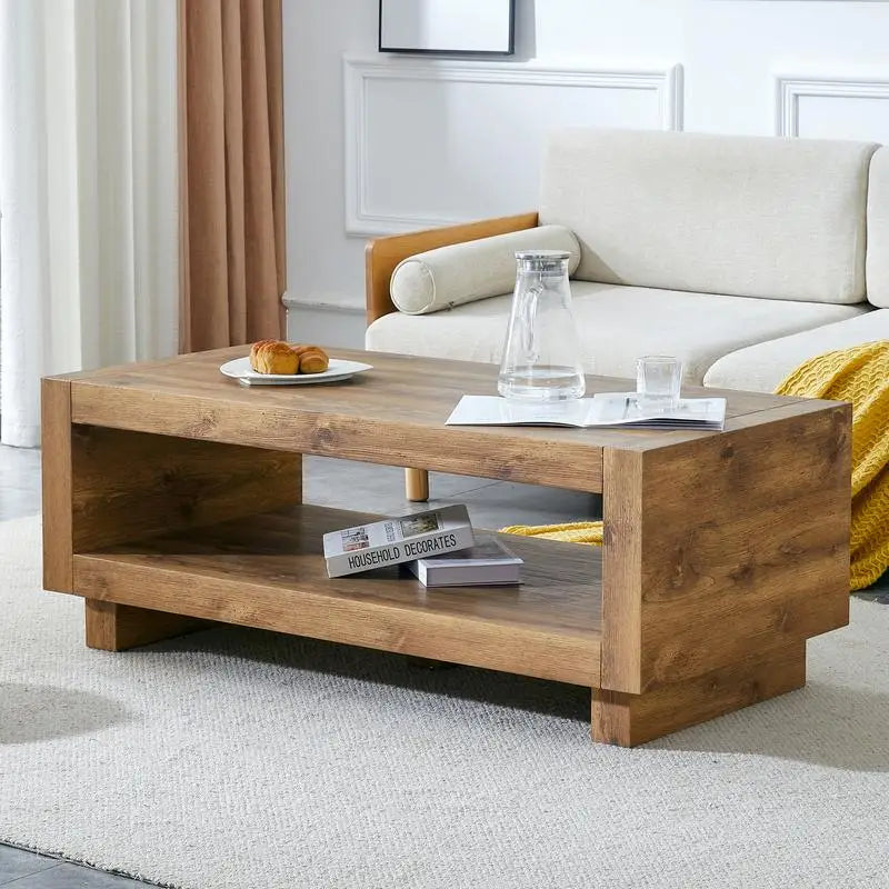 Belmont Collection | Rectangular Danish-Inspired Walnut Coffee Table - revealing tonal warmth and surface patina under ambient light in a Mid-Century Modern living room setting.
