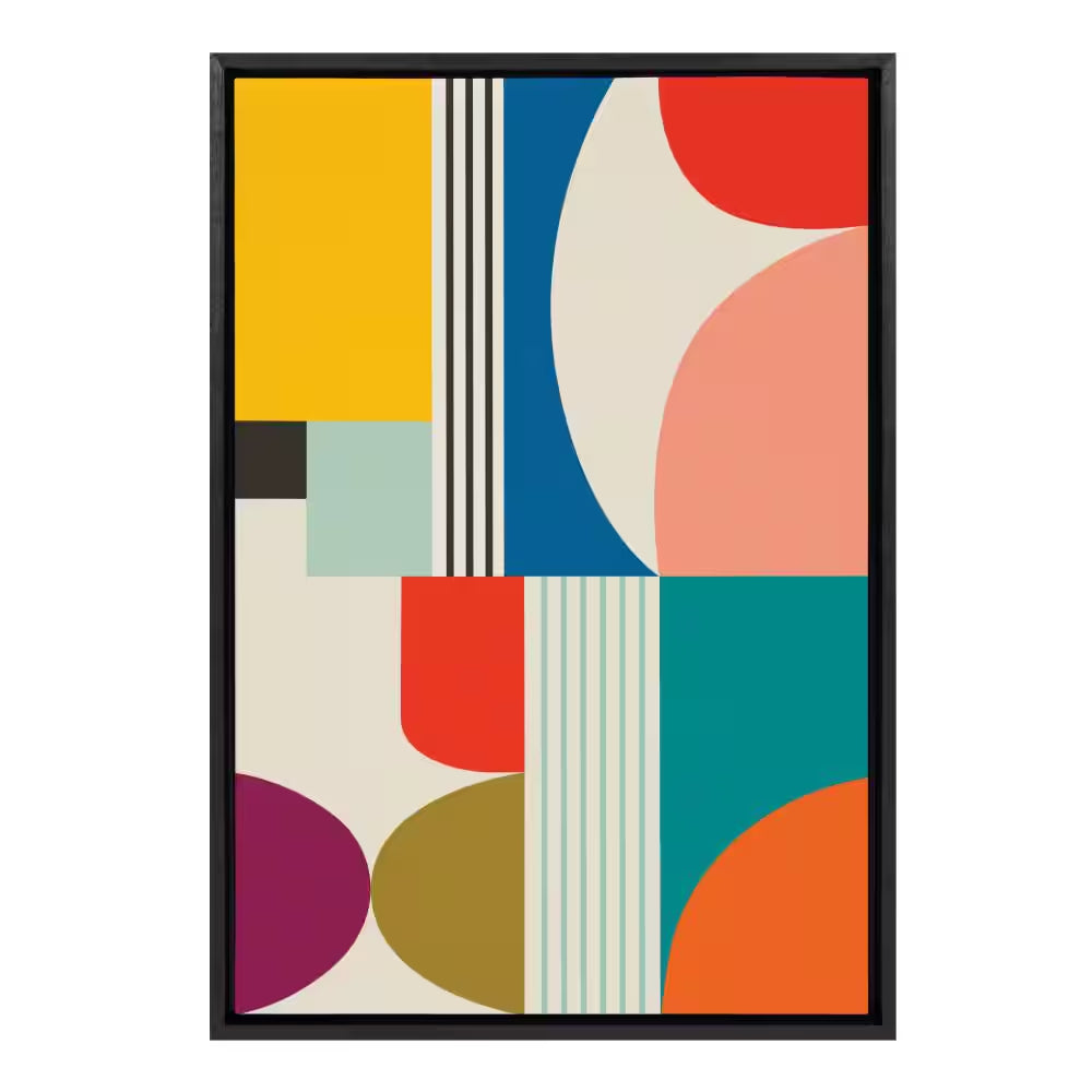 Sylvie "Mid Century Modern Pattern" by Rachel Lee of My Dream Wall Black Framed Art Print 23 In. X 33 In.