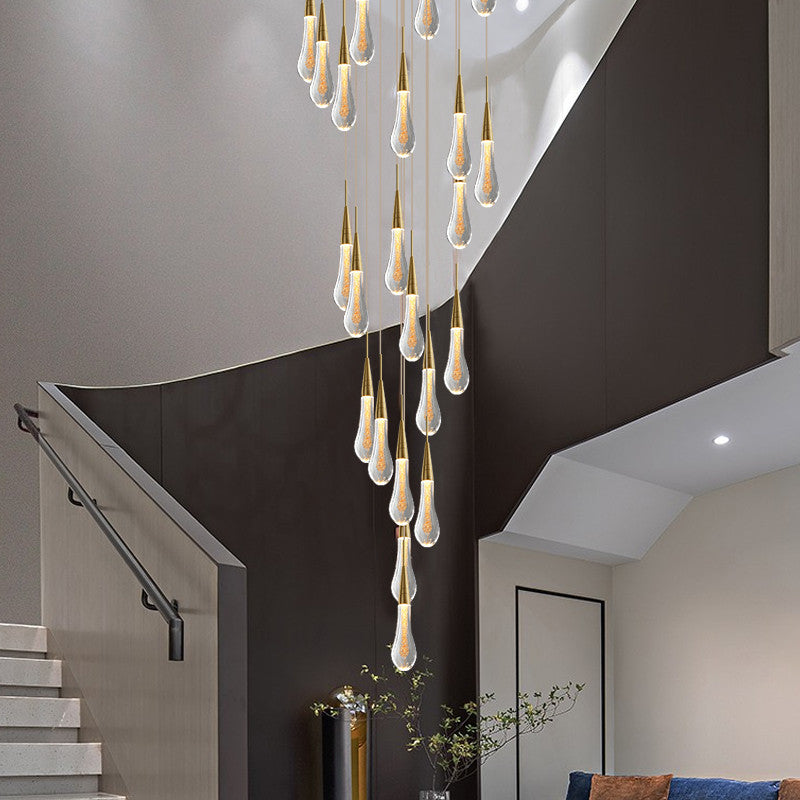 Astoria Collection | Geometric Glass-Topped Electroplated Glass Chandelier - styled from an alternate angle revealing dimensional depth in a Mid-Century Modern living room setting.