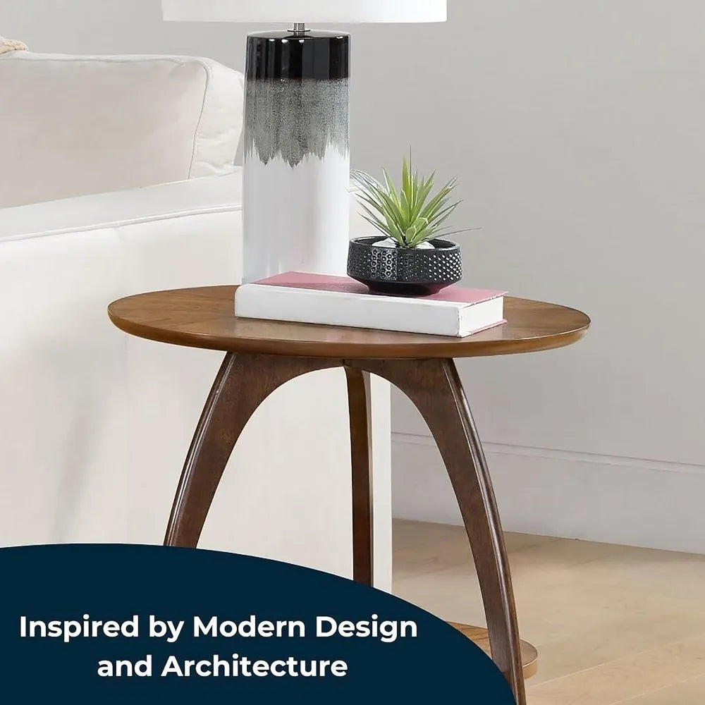 The Ellington Walnut Round End Table