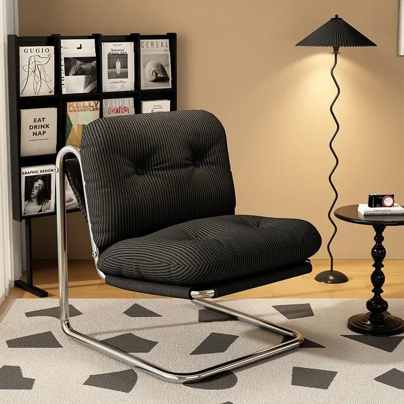 Fontaine Collection | Tapered-Leg Leather-Wrapped Walnut Accent Chair - captured in a curated lifestyle vignette in a Mid-Century Modern living room setting.