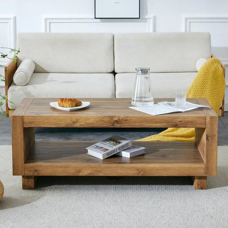 Belmont Collection | Rectangular Danish-Inspired Walnut Coffee Table - framed in an editorial still-life composition in a Mid-Century Modern living room setting.