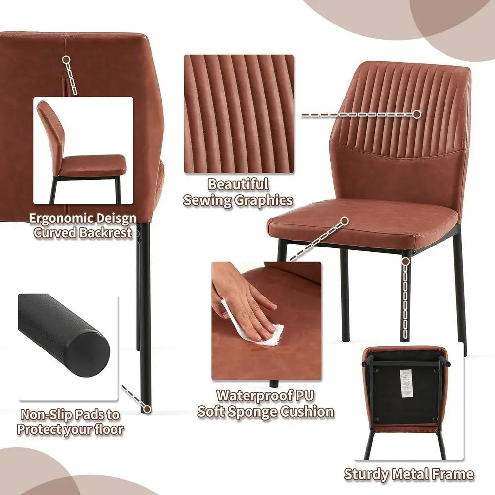 Ellington Collection | Tapered-Leg Curved Walnut Dining Chairs Set - styled from an alternate angle revealing dimensional depth in a Mid-Century Modern dining room setting.