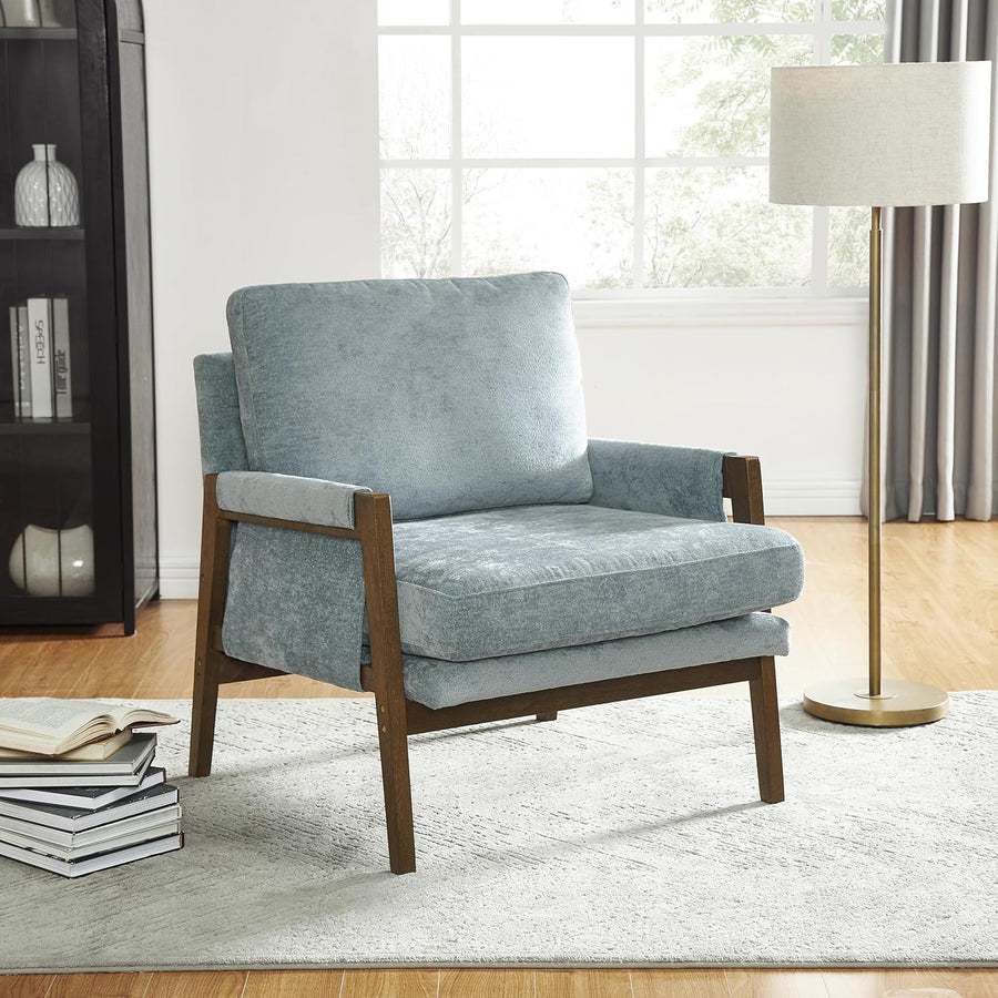 Kelly Mid-Century Modern Accent Armchair, Blue