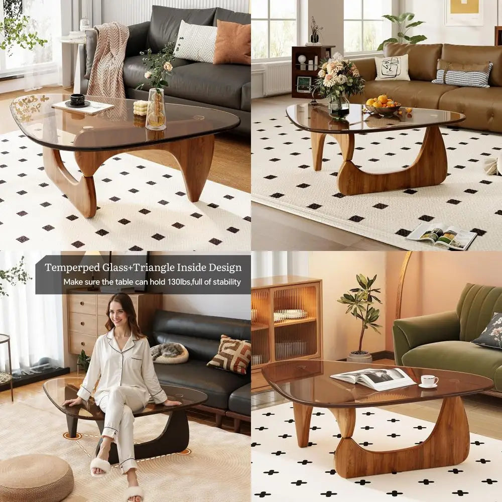 Belmont Collection | Atomic-Era Walnut Coffee Table - featuring close-up joinery and artisanal finish quality in a Mid-Century Modern living room setting.
