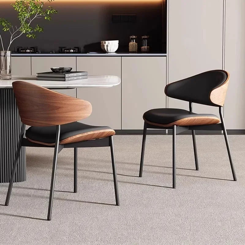 The Fontaine Cognac Leather Dining Chairs