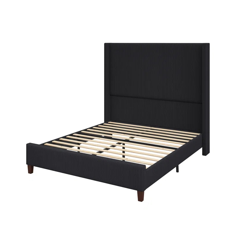 Crofford Upholstered Wingback Platform Bed