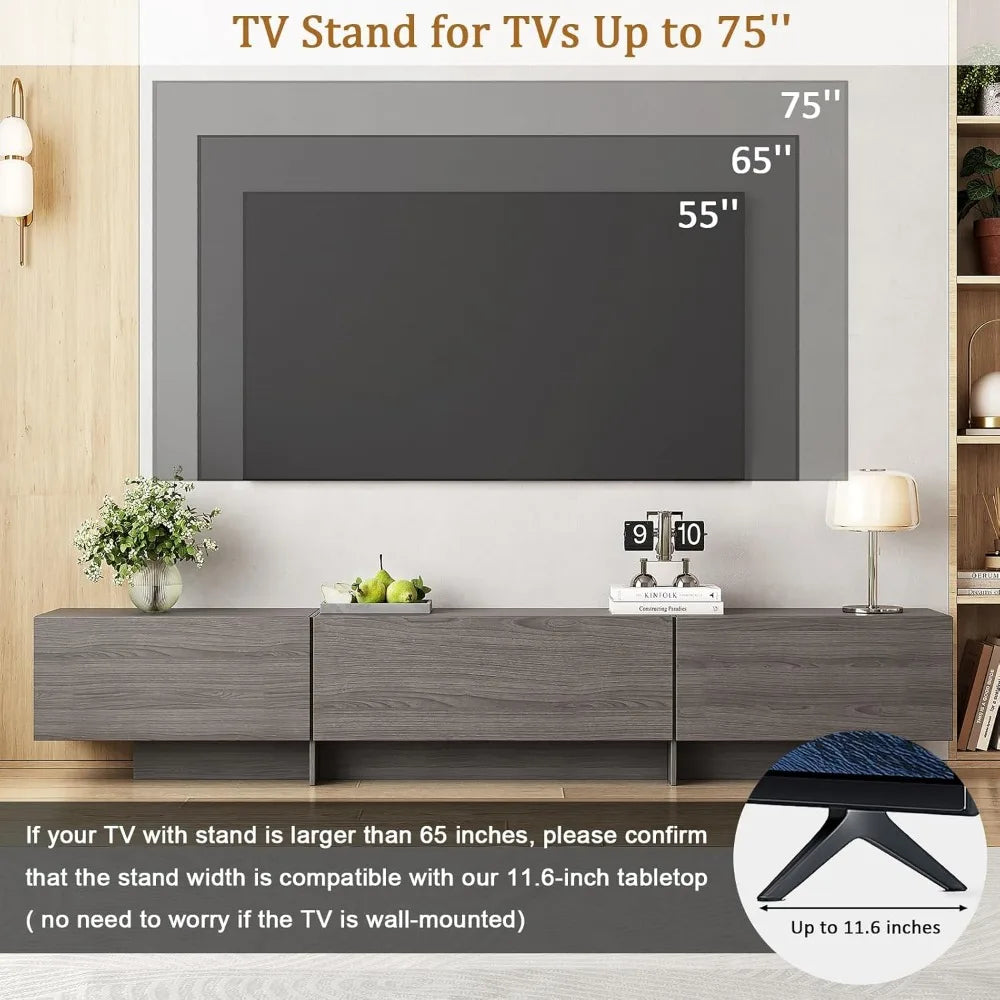 Dresden Collection | Tapered-Leg Brass-Accented Walnut Entertainment Center - highlighting material texture and craftsmanship detail in a Mid-Century Modern living room setting.