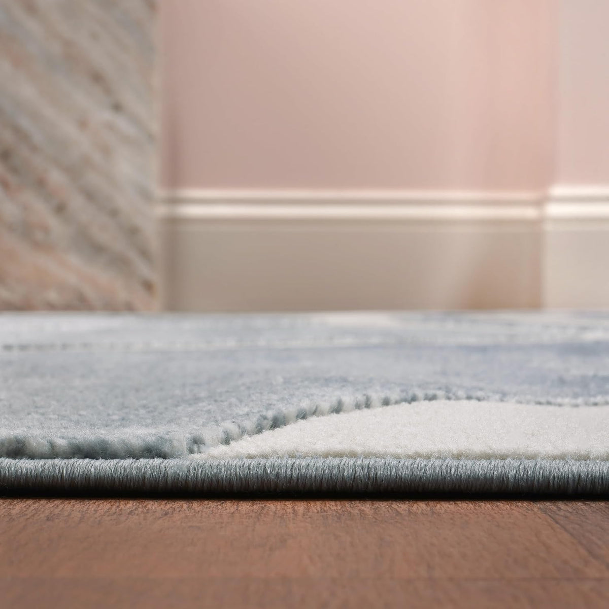 Sun Two-Tone High-Low Indoor Area Rug 4X6 Blue/White, Aelius Midcentury Scandinavian Abstract for Living Room, Bedroom, Kitchen, Easy-Cleaning, Pet-Friendly, Non-Shedding SND101C-4