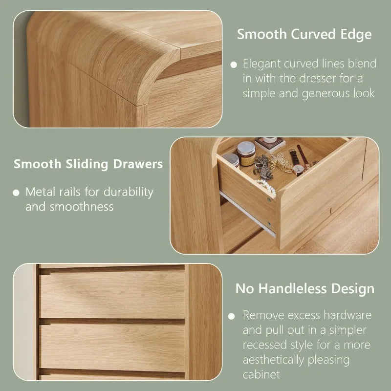 Dresden Collection | Sculptural Brass-Accented Walnut 8-Drawer Dresser - captured in a curated lifestyle vignette in a Mid-Century Modern bedroom setting.