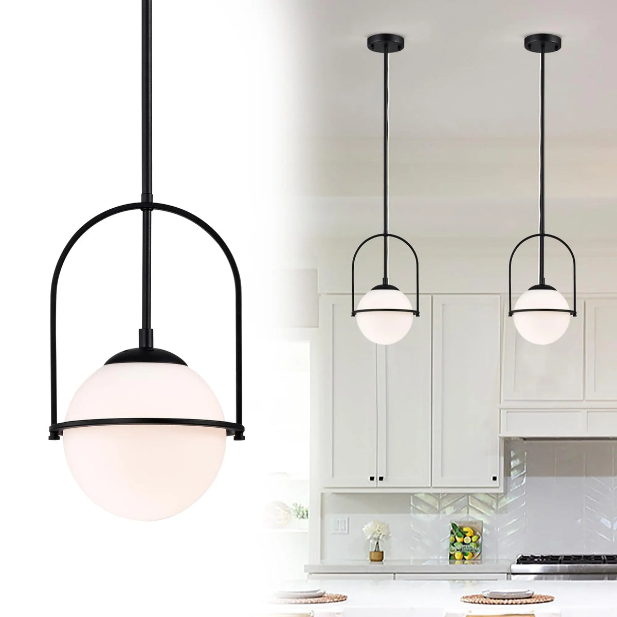 Fontaine Collection | Floating Glass-Topped Frosted Gold Glass Pendant - featuring close-up joinery and artisanal finish quality in a Mid-Century Modern living room setting.