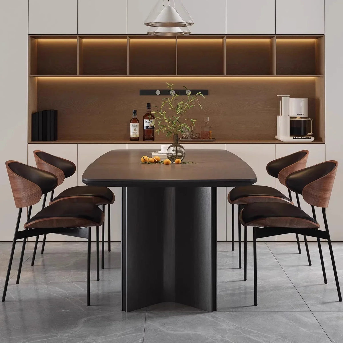 The Fontaine Cognac Leather Dining Chairs