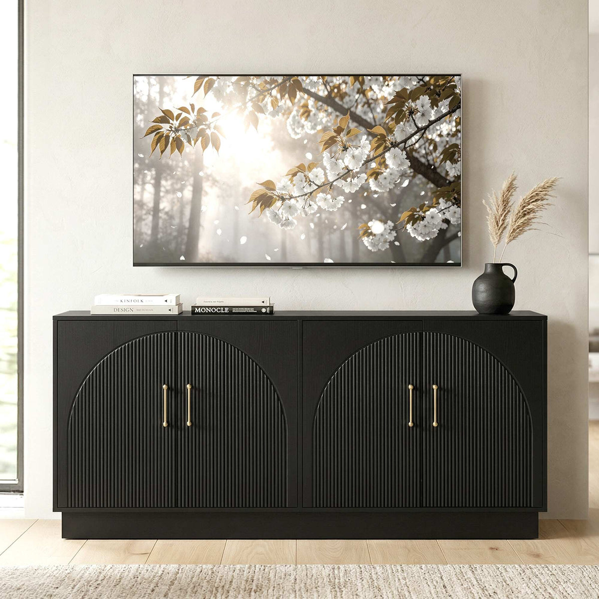 65" Mid-Century Modern TV Stand with Storage