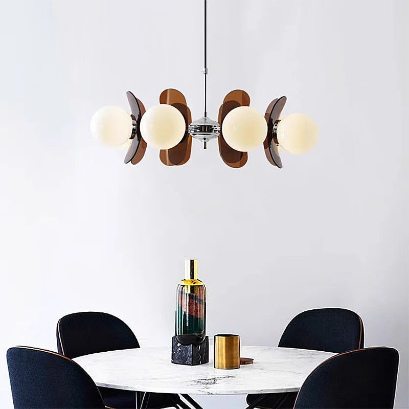 Fontaine Collection | Geometric Brass-Accented Brass Constellation - styled from an alternate angle revealing dimensional depth in a Mid-Century Modern living room setting.