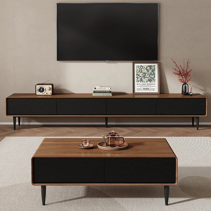 Ellington Collection | Hairpin-Legged Danish-Inspired Walnut Console - demonstrating proportional harmony within the collection in a Mid-Century Modern entryway setting.