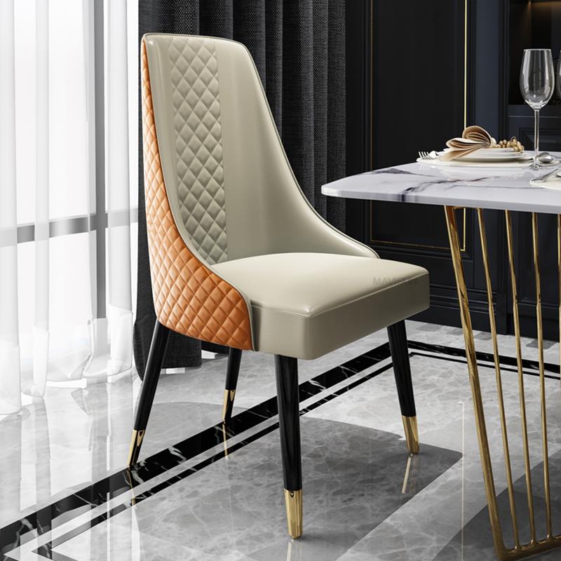 Fontaine Collection | Sculptural Leather-Wrapped Italian Leather Dining Chair - featuring close-up joinery and artisanal finish quality in a Mid-Century Modern dining room setting.