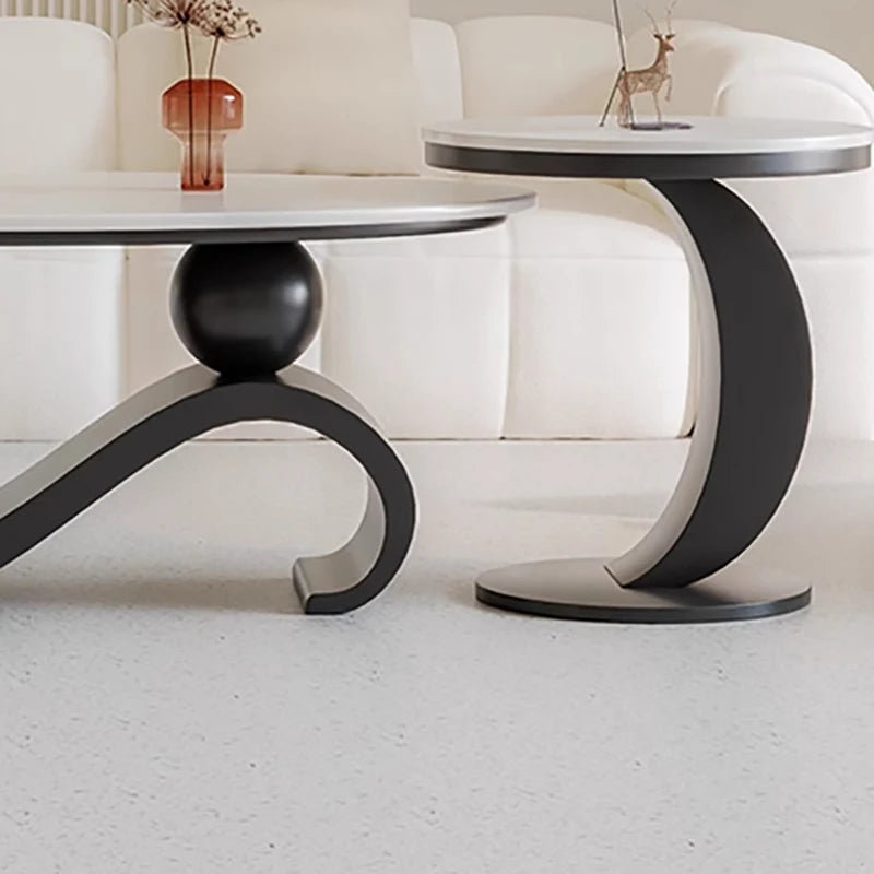 Fontaine Collection | Oval Danish-Inspired Walnut Oval - detail view 13 revealing design nuance in a Mid-Century Modern living room setting.