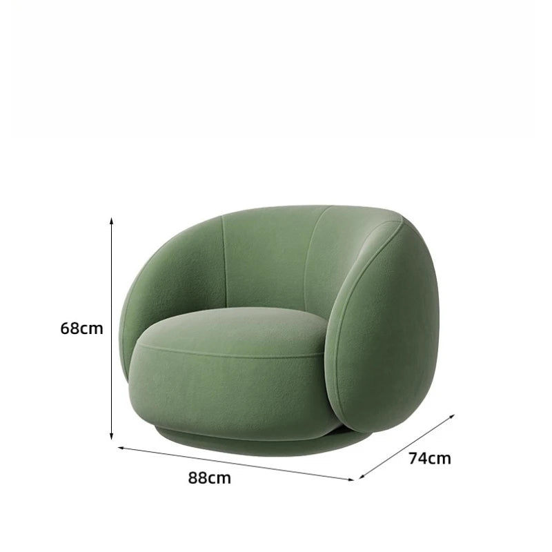 Ellington Collection | Tapered-Leg Nordic Walnut & Linen Lounge Chair - framed in an editorial still-life composition in a Mid-Century Modern living room setting.