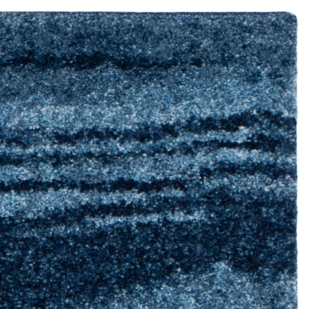 Retro Light Blue/Blue 2 Ft. X 7 Ft. Striped Runner Rug