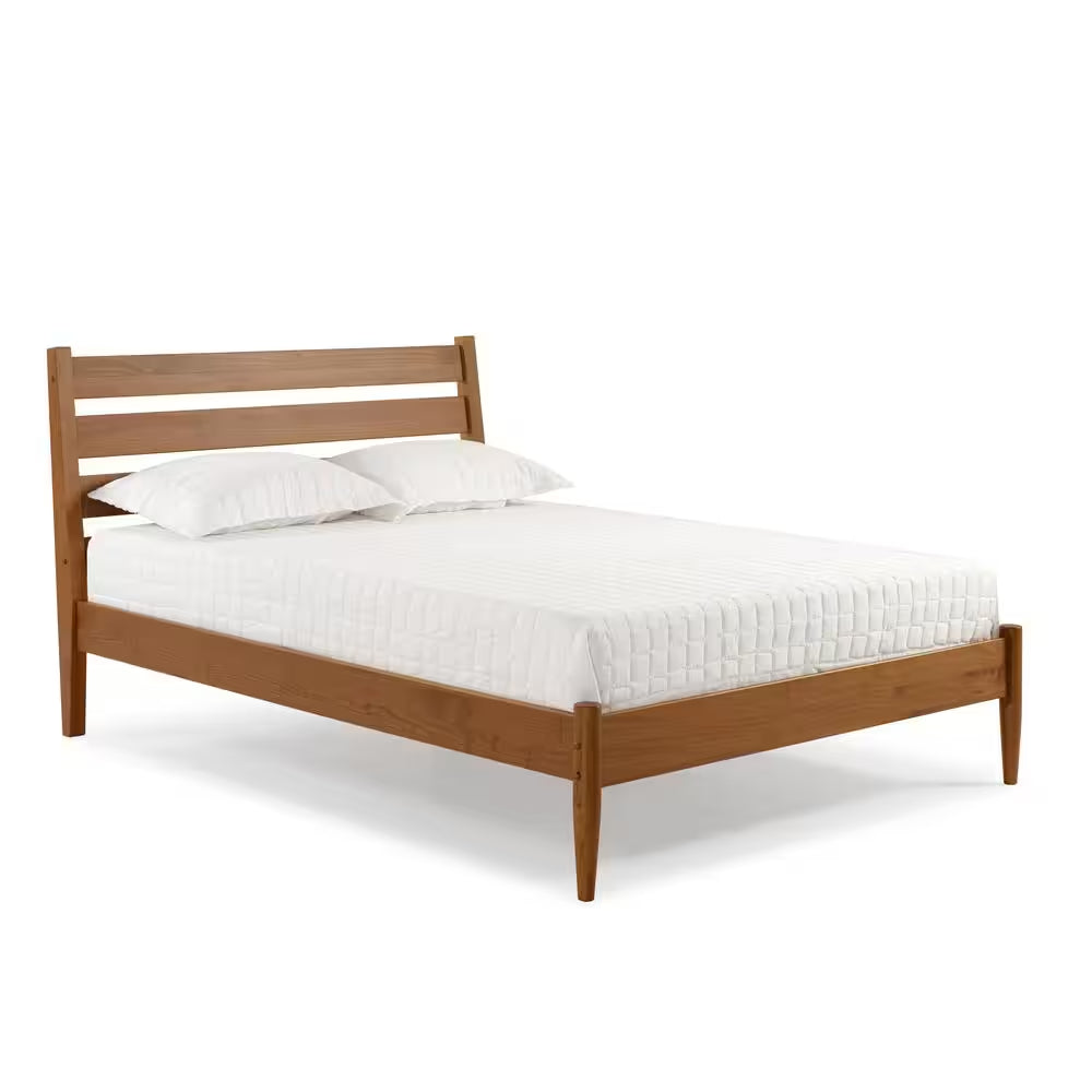 Mid-Century Modern Castanho Queen Size Platform Bed