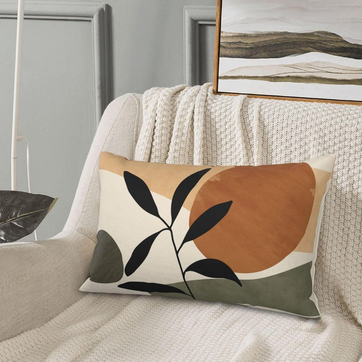 Mid Century Modern Decor,Mid Century Modern Throw Pillows,70S Pillow Cover,Lumbar Pillow Cover 12 * 20 Inches,011