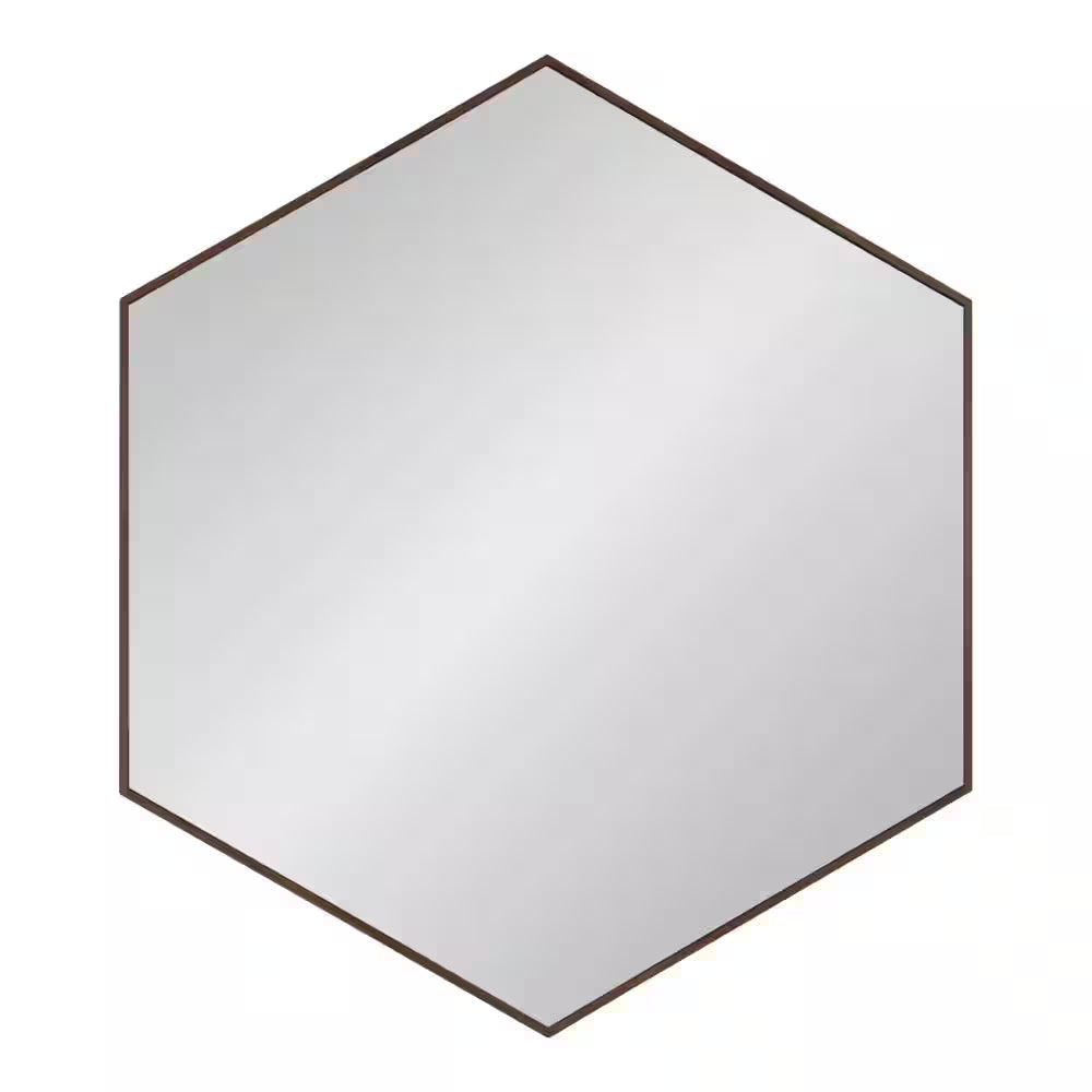 Medium Novelty Walnut Brown Contemporary Mirror (34.75 In. H X 30.75 In. W)