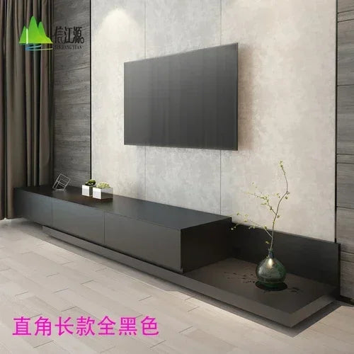 Belmont Collection | Floating Brass-Accented Walnut Floating Media Console - presented at scale within a designed interior in a Mid-Century Modern entryway setting.
