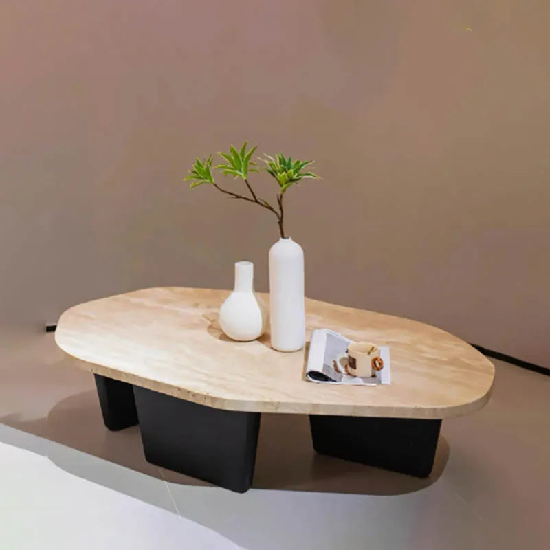 Meridian Collection | Tapered-Leg Oval Walnut Oval Coffee Table - highlighting material texture and craftsmanship detail in a Mid-Century Modern living room setting.