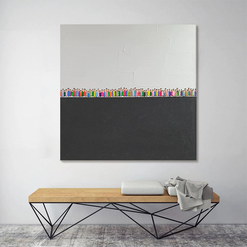 Sophisticated Abstract Figure Canvas Print – Textured Acrylic Masterpiece