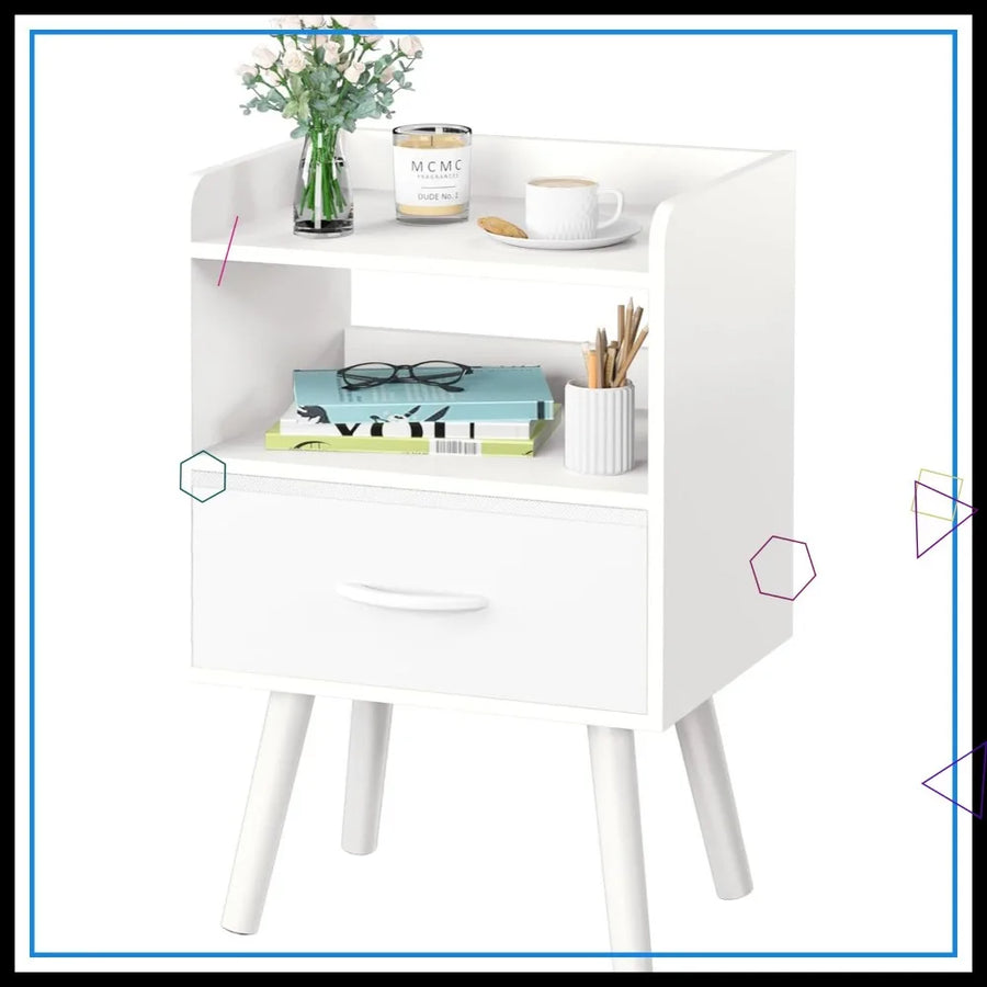 Belmont Collection | Hairpin-Legged Walnut Nightstand - showcasing full sculptural form and curated finish in a Mid-Century Modern bedroom setting.