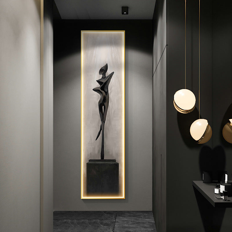 Dresden Collection | Minimalist Nordic Illuminated Canvas - showcasing full sculptural form and curated finish in a Mid-Century Modern living room setting.