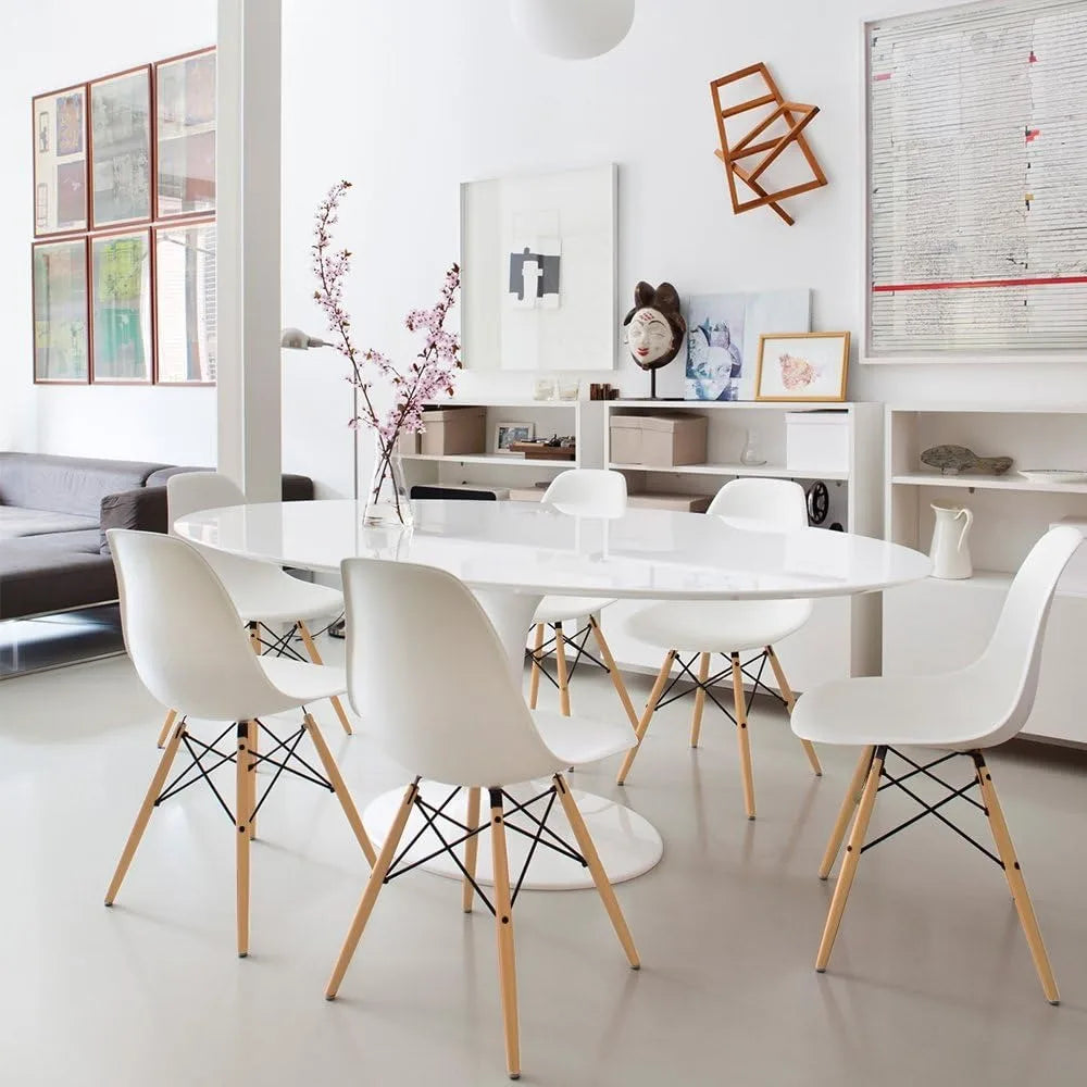 Fontaine Collection | Compact Glass-Topped Molded Shell - styled from an alternate angle revealing dimensional depth in a Mid-Century Modern living room setting.