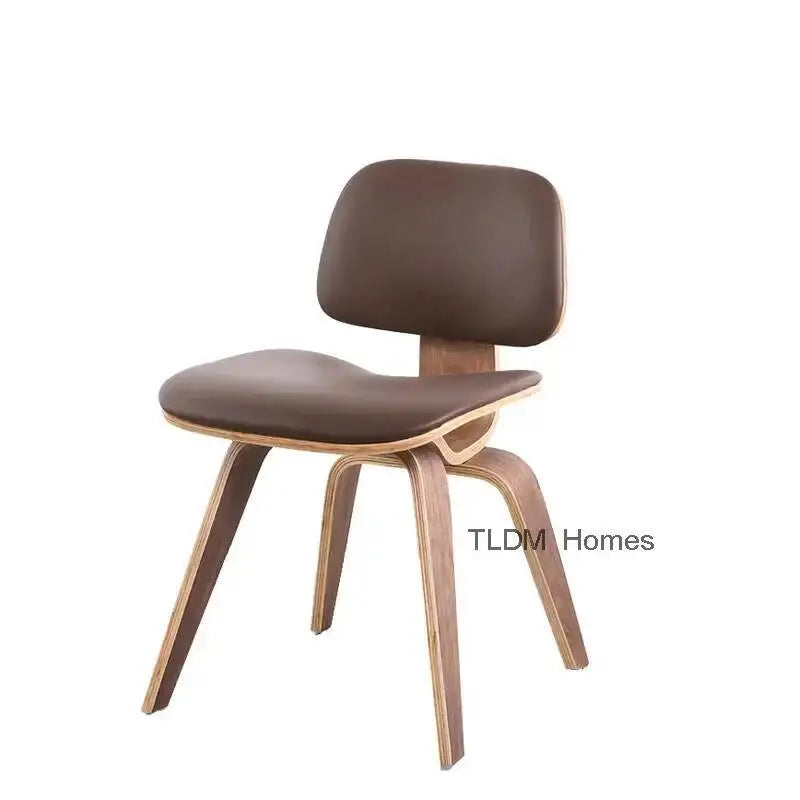 Fontaine Collection | Curved Molded Plywood Dining Chair - featuring close-up joinery and artisanal finish quality in a Mid-Century Modern dining room setting.