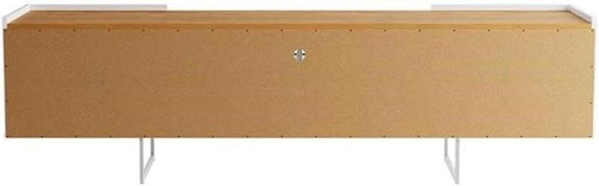 Winston TV Stand, 70.86 Inches, White and Cinnamon